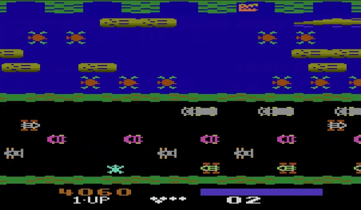 Atari 2600 Frogger gameplay