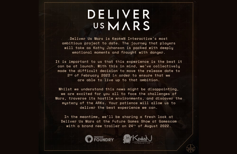 deliver us mars delayed official announcement koeken interactive-min