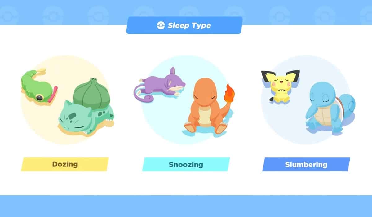 pokemon sleep sleep type dozing snoozing slumbering